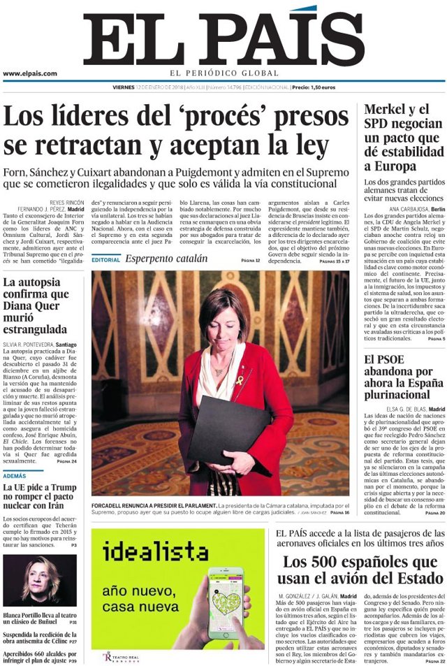 Portada de El País