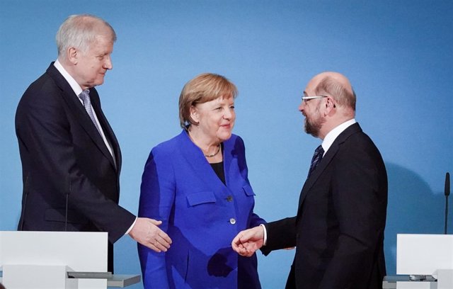 Horst Seehofer, Angela Merkel y Martin Schulz