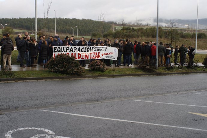 Imagen de la manifestación de los trabajadores de Tracasa