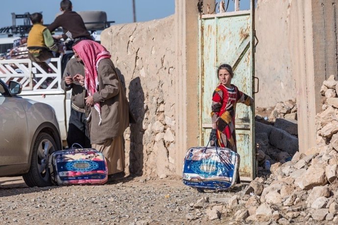 Familia de desplazados regresa a su casa en Irak