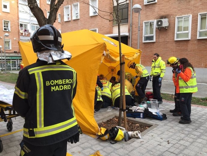 Imagen de la atención del incendio