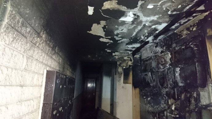 El cuadro de contadores ha quedado completamente calcinado