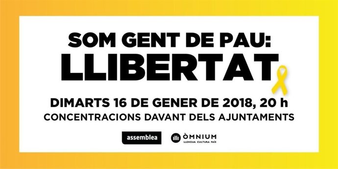 Cartel de la movilización por la libertad de Sànchez y Cuixart