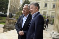 Guterres llega a Colombia para respaldar el proceso de paz con FARC y ELN