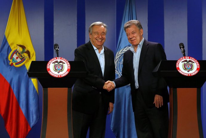 António Guterres y Juan Manuel Santos