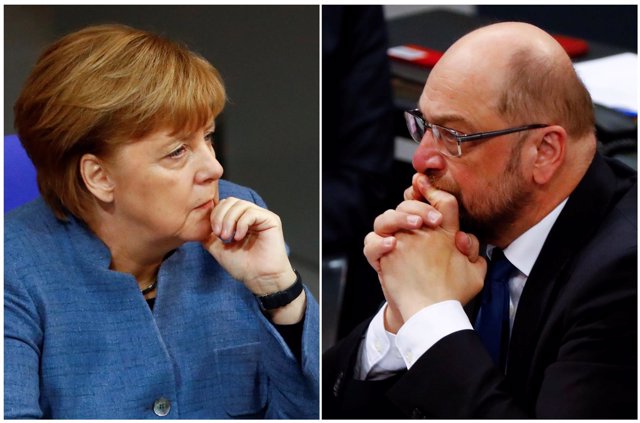 Angela Merkel y Martin Schulz 