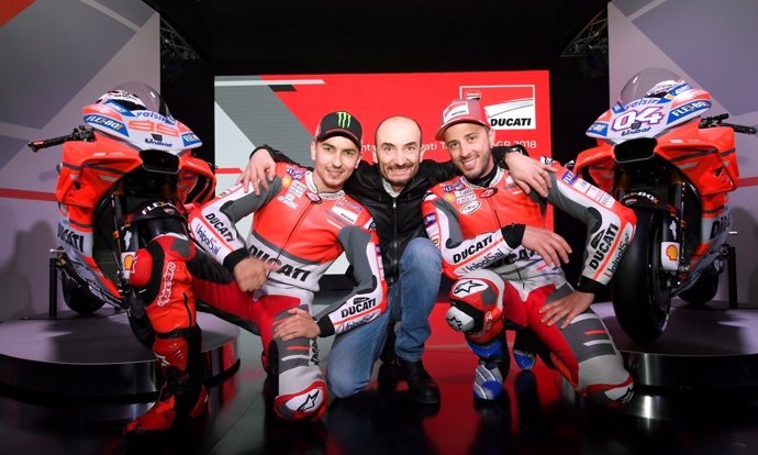 Jorge Lorenzo, Claudio Domenicali, Andrea Dovizioso Ducati