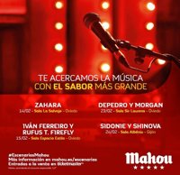 Iván Ferreiro, DePedro, Morgan, Rufus T. Firefly, Sidonie, Shinova y Zahara actuarán en febrero en Oviedo y Gijón