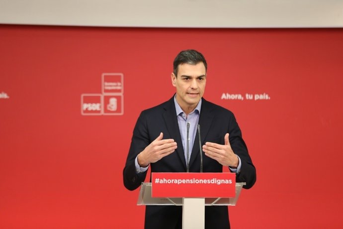 Roda de premsa de Pedro Sánchez després de la reunió de l'Executiva Federal