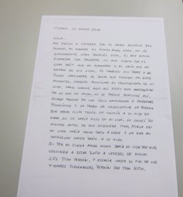 Carta enviada al juzgado por 'El Terre'.                          