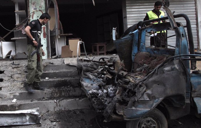La zona de un atentado suicida perpetrado en Quetta