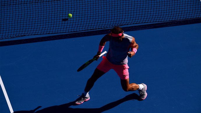 Nadal celebra un punto 