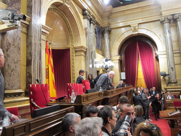 Mesa de Edad del Parlament de la XII Legislatura: Maragall,Ribas,Gómez del Moral