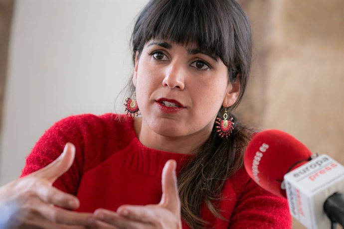 La líder andaluza de Podemos, Teresa Rodríguez, durante la entrevista