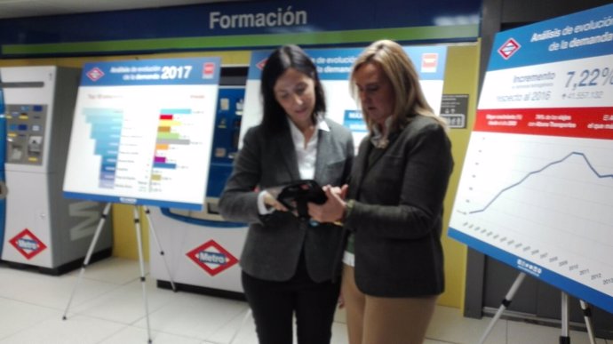 Rosalía Gonzalo en el depósito de Metro en Canillejas