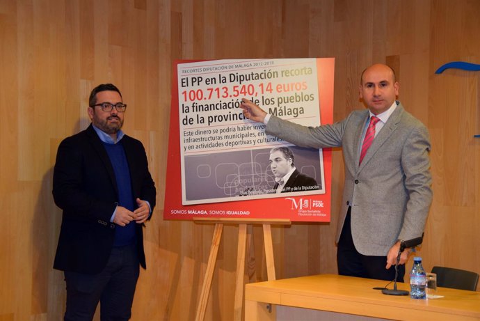 Manuel Chicón y francisco conejo PSOE diputación campaña recorte PP financiación