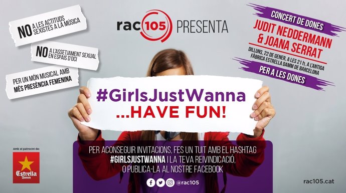 Concert reivindicatiu #GirlsJustWanna...Have Fun promogut per Rac105