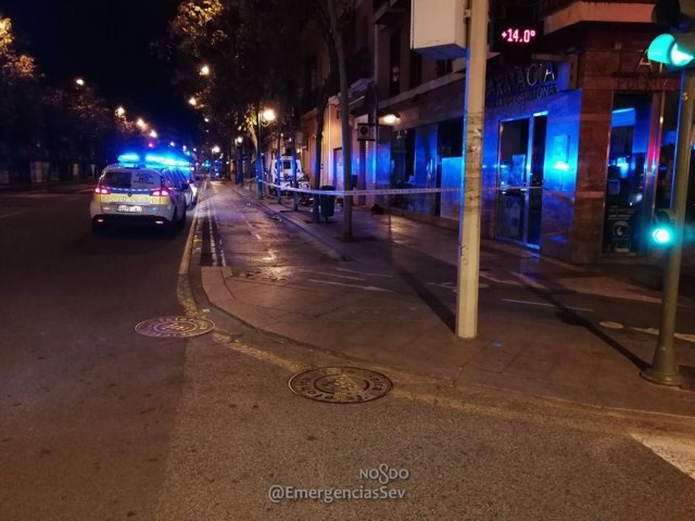 Zona del accidente mortal de un motorista en Sevilla