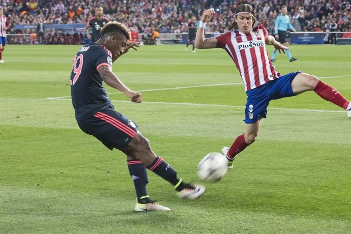 Coman y Filipe Luis, Champions League, Atlético de Madrid-Bayern de Múnich