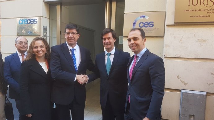 Juan Marín, Javier Millán y Marta Escrivá se reúnen con el presidente del CES 