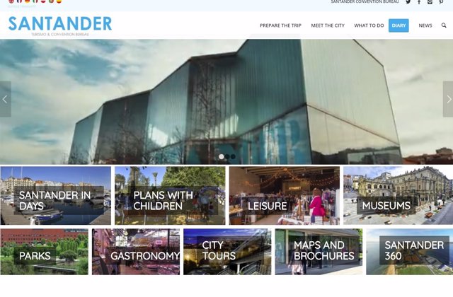 Captura de la web de turismo de Santander