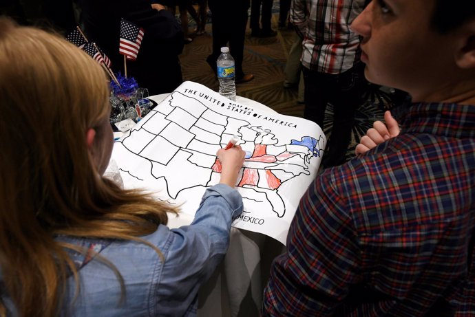 Mapa mudo de Estados Unidos.