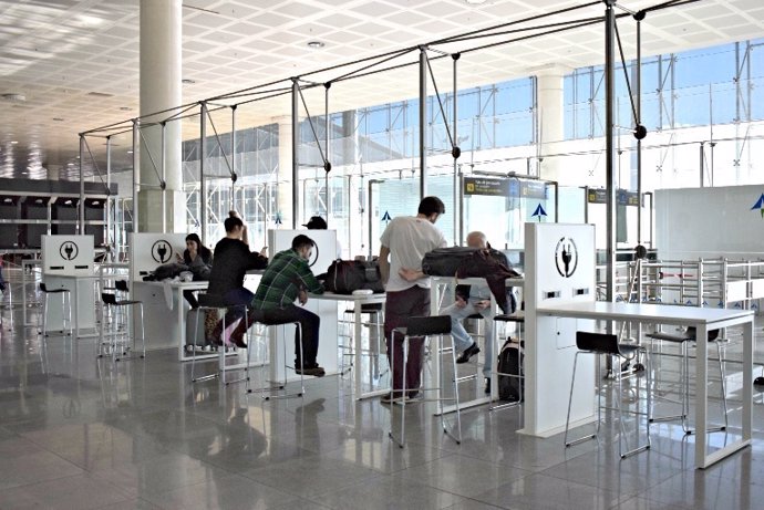 Zona de treball a l'Aeroport del Prat