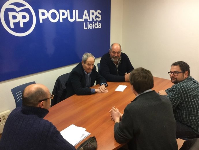 Reunión de dirigentes de Unió de Pagesos de Lleida con José Ignacio Llorens