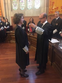 Jesús María Barrientos (TSJC) en la jura de magistrats