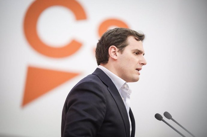 Rueda de prensa de Albert Rivera en la sede de Ciudadanos