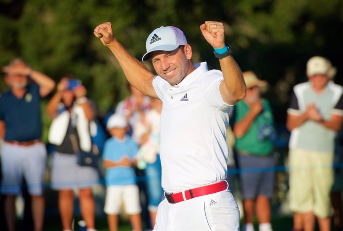 Sergio García celebra su victoria en Valderrama