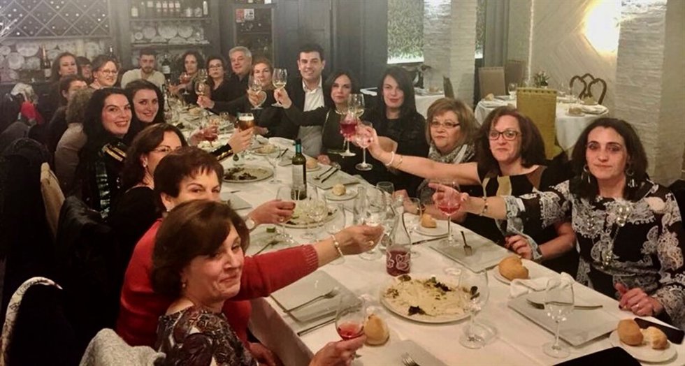 Cena del equipo al completo de Alejandro de Miguel