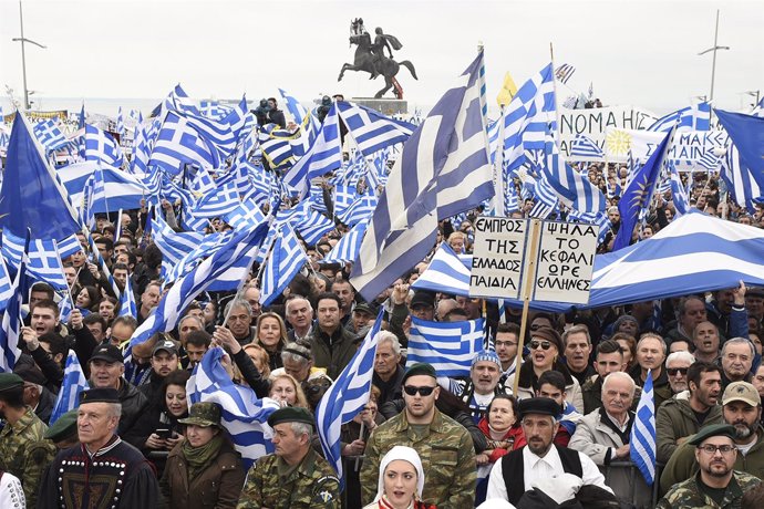 Manifestación en Grecia por la disputa en torno al nombre de Macedonia