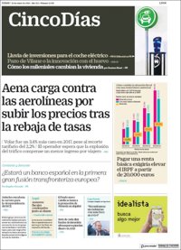 Las portadas de los periódicos económicos de hoy, lunes 22 de enero