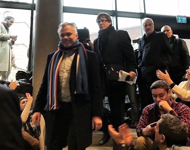 Acto de Carles Puigdemont en la Universidad de Copenhague (Dinarmarca)