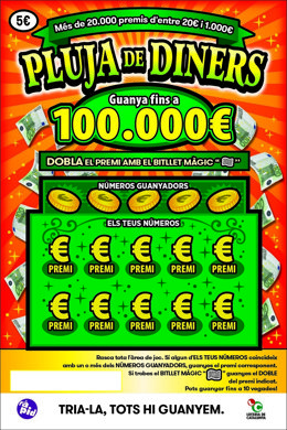 Joc  'Pluja de diners' de la Loteria de Catalunya