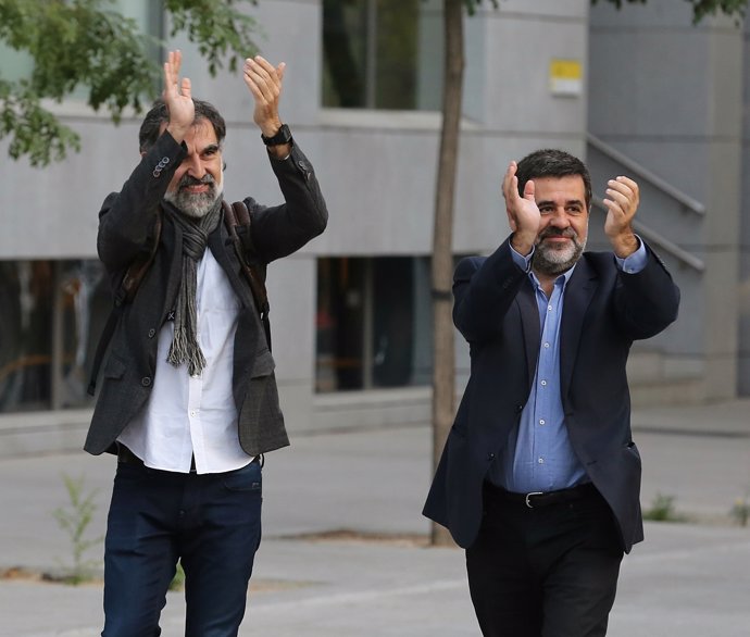 Jordi Sànchez i Jordi Cuixart acudeixen a declarar l'Audiència Nacional