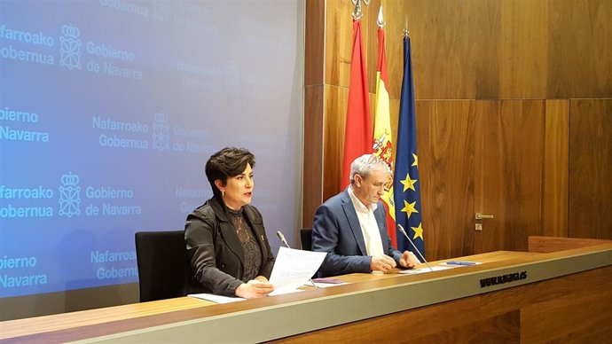 María Solana y Mikel Aranburu, consejeros del Gobierno de Navarra.