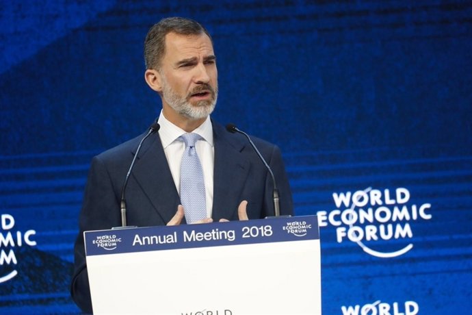 El Rei Felipe VI intervé en el Fòrum de Davos