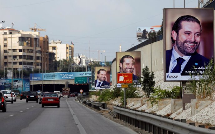 Imagen en Beirut del primer ministro, Saad Hariri