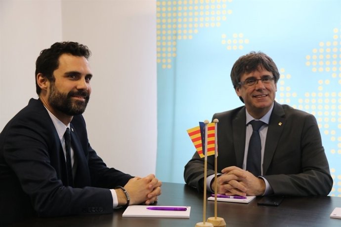 Primera reunió de Roger Torrent i  Carles Puigdemont, a Brussel·les