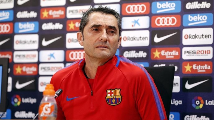 Ernesto Valverde en rueda de prensa