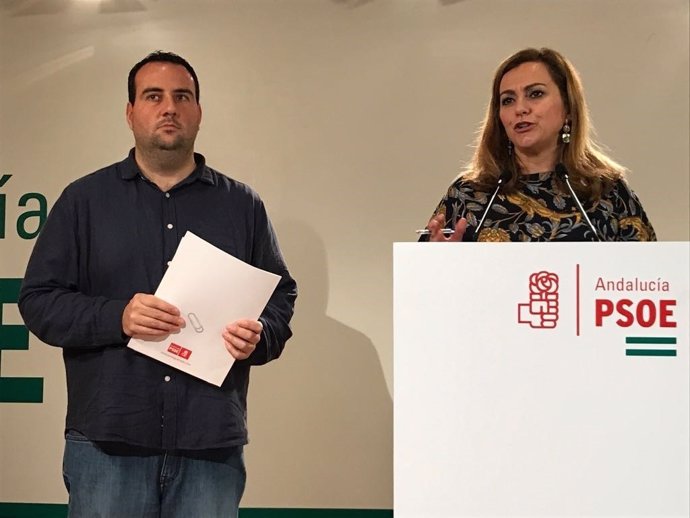 Los dirigentes socialistas Álex Casares y María Jesús Serrano