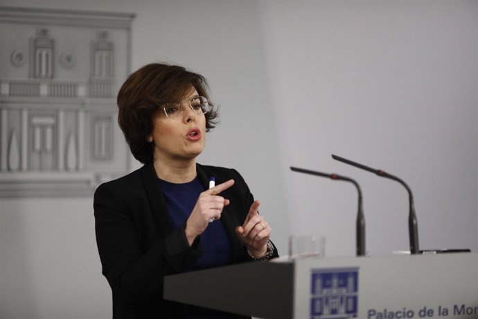 Roda de premsa de Santamaría en Moncloa sobre Catalunya