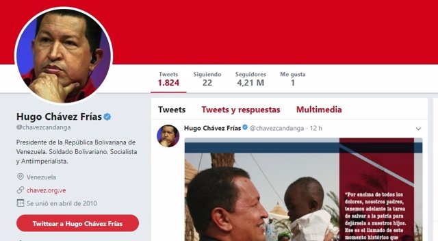 Cuenta en Twitter de Hugo Chávez