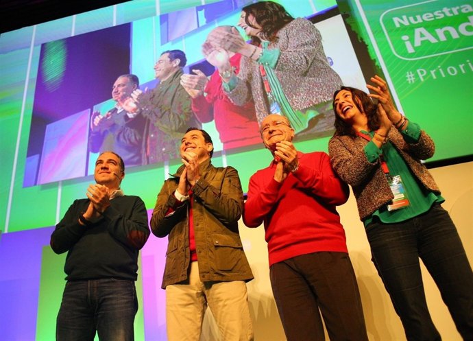 Elías Bendodo, Juanma Moreno Bonilla, Francisco De la Torre y Dolores López
