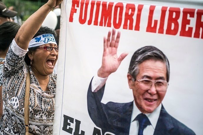 Manifestación a favor del indulto a Fujimori