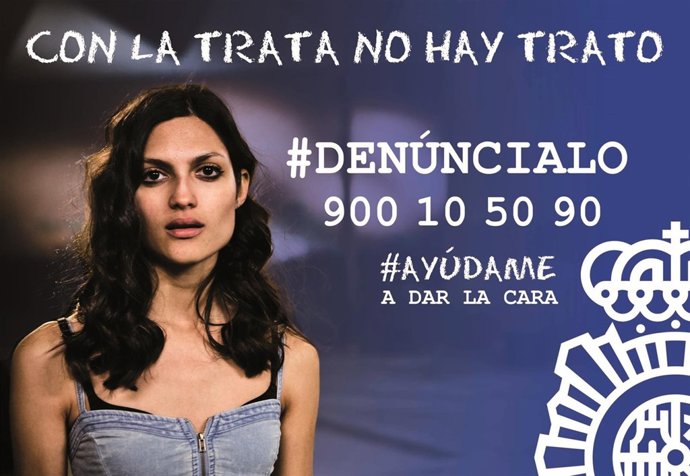 Campaña contra la trata de seres humanos de la Policía Nacional.
