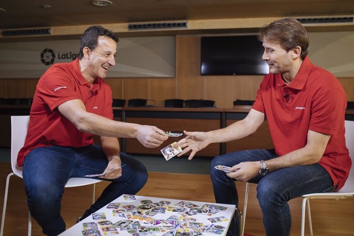 Los exjugadores César Sánchez y Medieta en una entrevista para Sportium