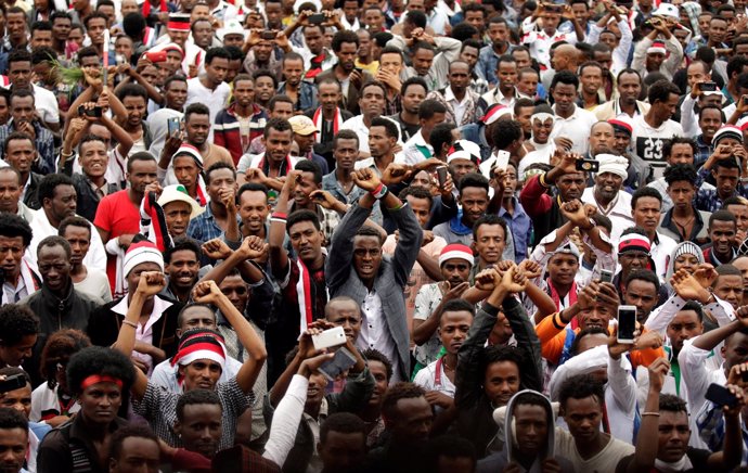 Manifestantes oromo en Etiopía